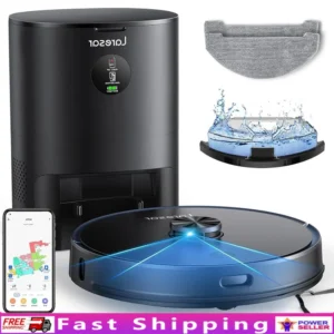 Robot Vacuum and Mop Combo 3 in 1 Self Emptying Station LiDAR Navigation Smart App Control 4000Pa Suction Voice Control Multi