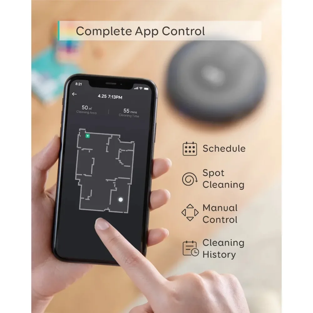 Robot vacuum cleaner with home mapping, 2000Pa suction, Wi-Fi, boundary zone - Image 2