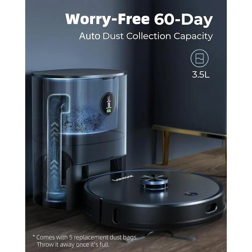 Robot Vacuum and Mop Combo 3 in 1 Self Emptying Station LiDAR Navigation Smart App Control 4000Pa Suction Voice Control Multi - Image 4