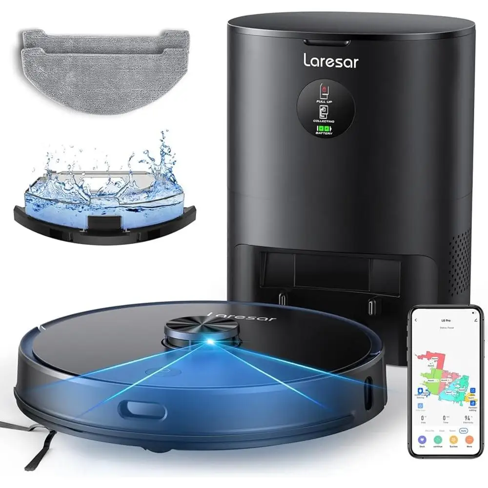 Robot Vacuum and Mop Combo 3 in 1 Self Emptying Station LiDAR Navigation Smart App Control 4000Pa Suction Voice Control Multi - Image 2
