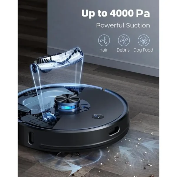 Robot Vacuum and Mop Combo 3 in 1 Self Emptying Station LiDAR Navigation Smart App Control 4000Pa Suction Voice Control Multi - Image 3